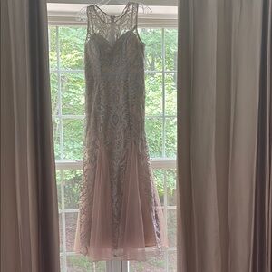 Alex Evenings Silver Lace Dress